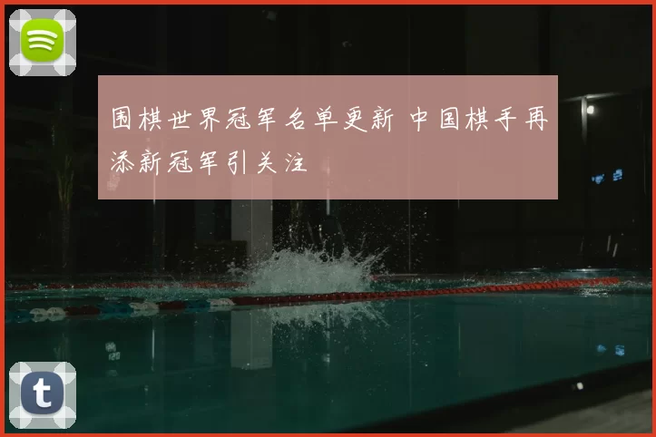 围棋世界冠军名单更新 中国棋手再添新冠军引关注